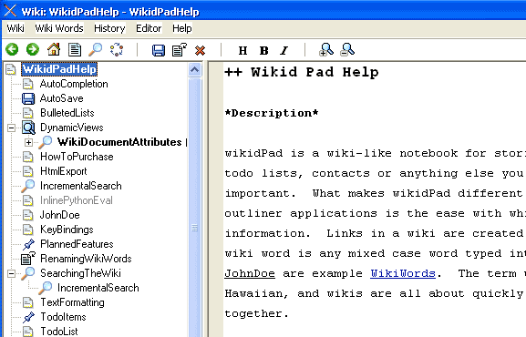 Store Your Thoughts, Ideas, Notes, ToDo's etc. on WikiPad