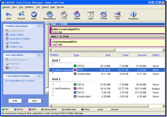 Create & Resize Windows Partitions with Free PartitionManager