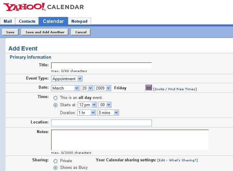 Organize Your Life With Yahoo Calendar