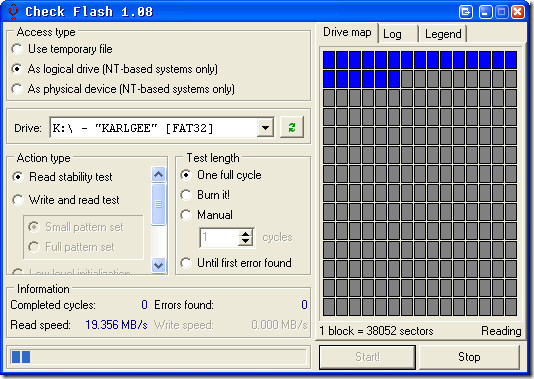 ChkFlsh checks your Flash Drives on Windows