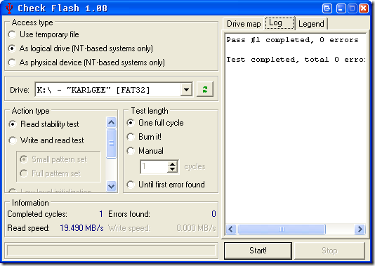 ChkFlsh checks your Flash Drives on Windows