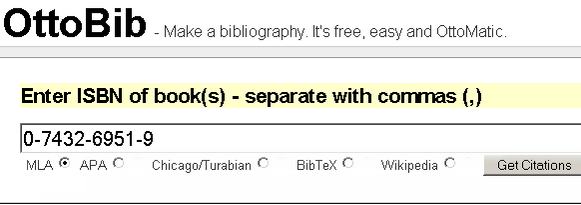 OttoBib: Easy Bibliography Maker