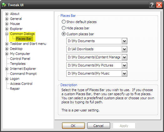4 Easy Ways to Customize Common Dialog Box on Windows XP