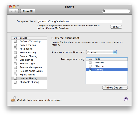 How To Share The Internet Connection Between Mac and PC