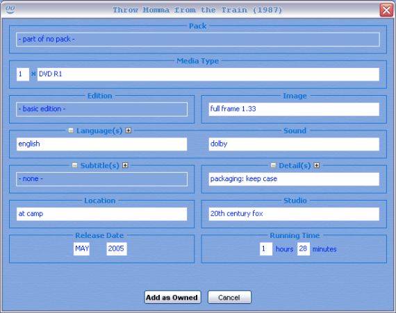 Film Collection Database Coollector - A Huge Movie Title Database and Collection Organizer