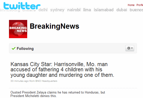 How to Track Breaking News Alerts Online With Twitter