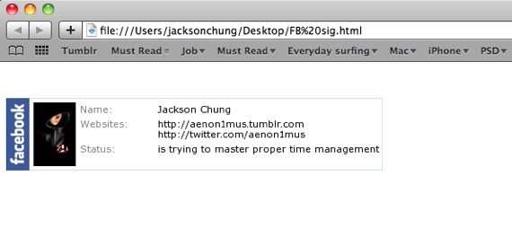 How To Use A Facebook Badge As Your Email Signature [Mac]