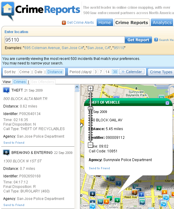 CrimeReports: Check Crime Reports By Zip Code or Address