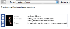 How To Use A Facebook Badge As Your Email Signature [Mac]