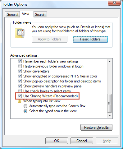How To Enable File Sharing On Vista Without Any Password