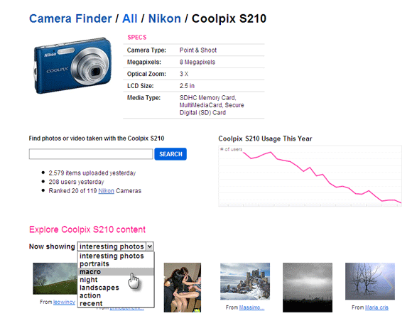 Search For Images by Camera Type On Flickr & Picasa