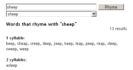 RhymeIt: Online Dictionary Of Rhyming Words