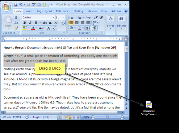 How To Recycle and Reuse Document Scraps in Microsoft Office [Windows XP]