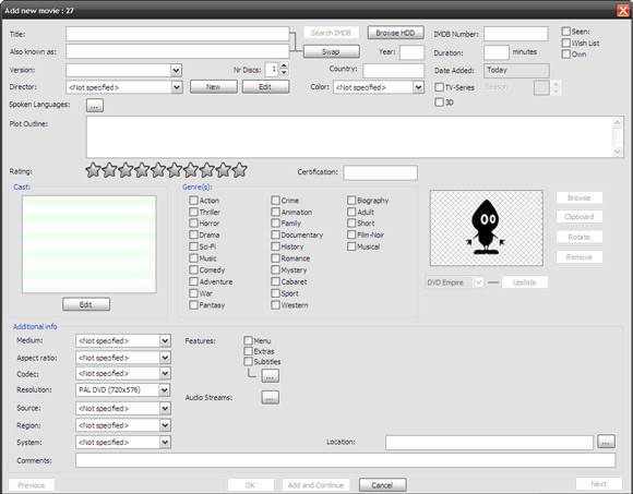 EMDB - Eric's Movie Database for All Your Video Organizing Needs (Windows)