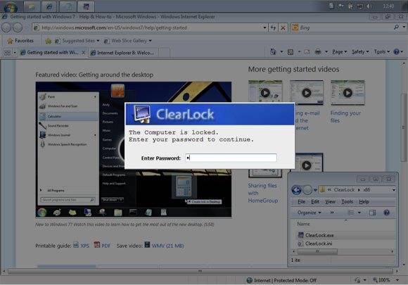 ClearLock - A Cool Transparent Desktop Lock For Windows