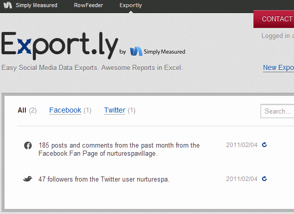 Export.ly: Export your data from social media as Excel or CSV