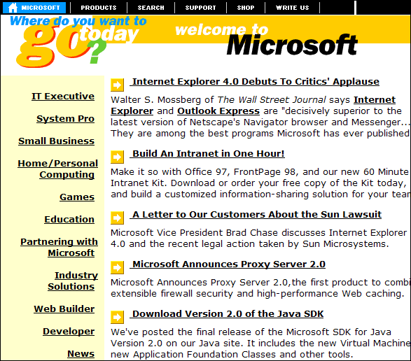 Go Back in Time: How 12 Big Websites Looked Years Ago