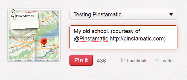 Static Pin Pinterest Use Pinstamatic To Pin Text, Music, Websites & Locations To Pinterest
