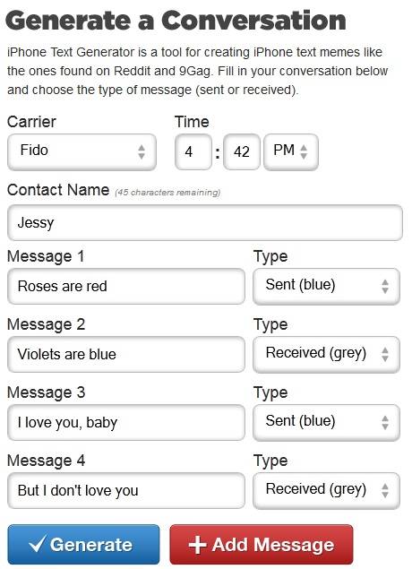Generate Ios Text iPhoneTextGenerator: Generate Fake iPhone Text Conversations and Save ...