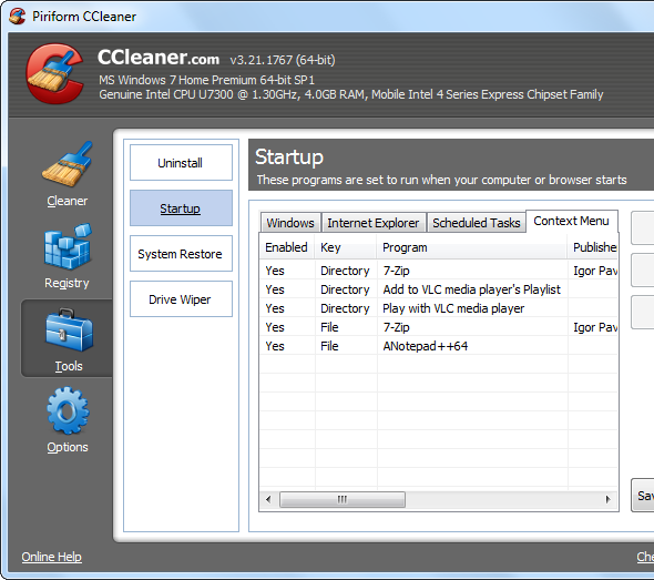 Make Windows 7 Faster By Removing Context Menu Entries