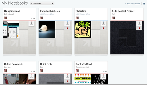 Springpad Notes Springpad vs Evernote: Why Visual Orientation Matters in an Online Notebook