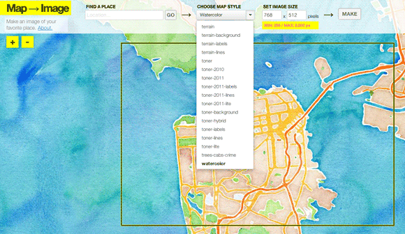 Map-->Image: Create Beautiful Images From Maps
