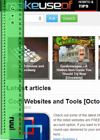 Ruul: A Screen Ruler Built Into Google Chrome