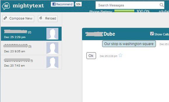 Make And Monitor Your Phone Text Messages With MightyText For Chrome