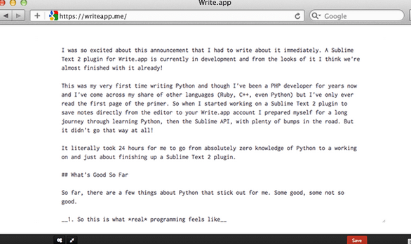 WriteApp: A Distraction-Free Web-Based Writing App