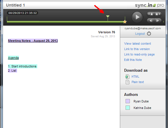 Collaborate And Edit Meeting Notes In Realtime Using Sync.in