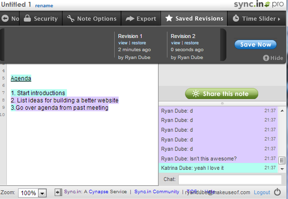 Collaborate And Edit Meeting Notes In Realtime Using Sync.in