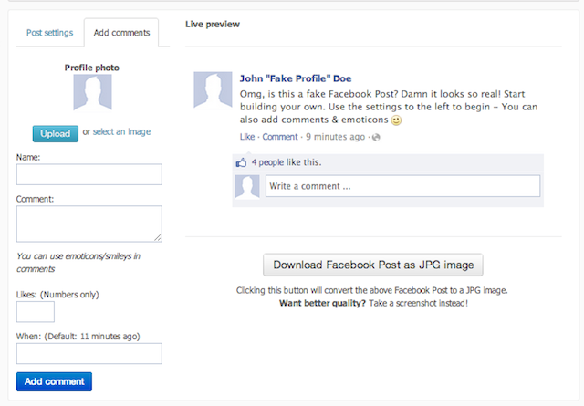 How To Create Your Own Parody Facebook & Twitter Conversations
