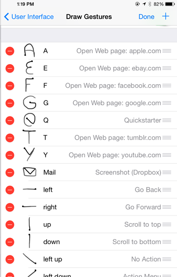 ICab draw gestures