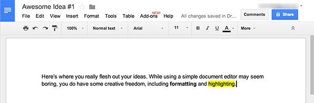 Google Drive Notes Example How To Use Google Drive To Capture Your Great Ideas & Never Lose Them