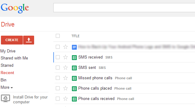 How to Backup Your Android Phone Logs and SMS to Google Drive Spreadsheets