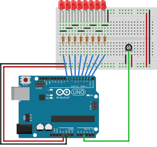 Make a Knight Rider LED Scanner with Arduino