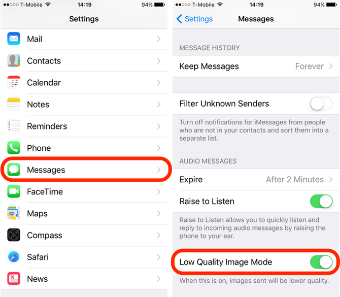 iOS 10 Feature Low Quality Images
