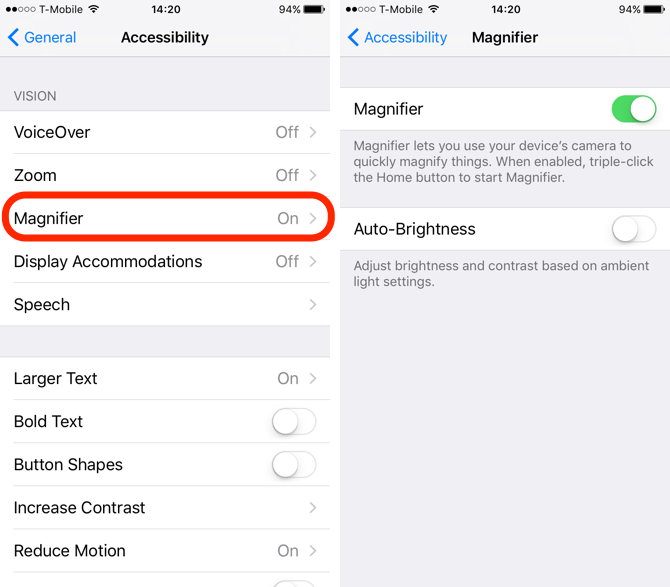 iOS 10 Feature Magnifier