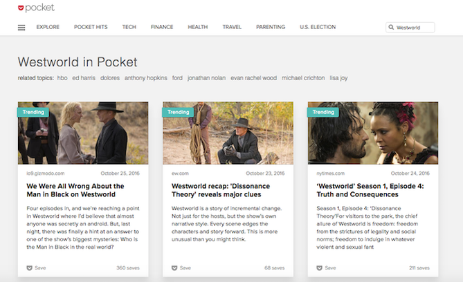 How to Search Pocket's Most Popular Articles and Topics