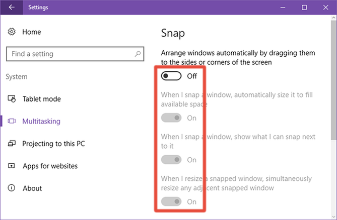 How to Disable Snap Assist in Windows 10