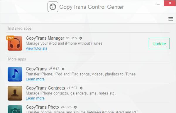 CopyTrans Manager Liberates You From iTunes on Windows 10