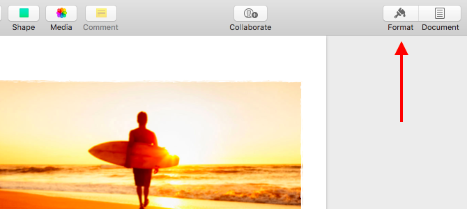 pages open format button