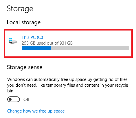 Automatically Free Up Disk Space with Windows 10 Storage Sense