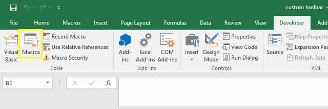 How to Build a Custom Excel Toolbar of VBA Macros