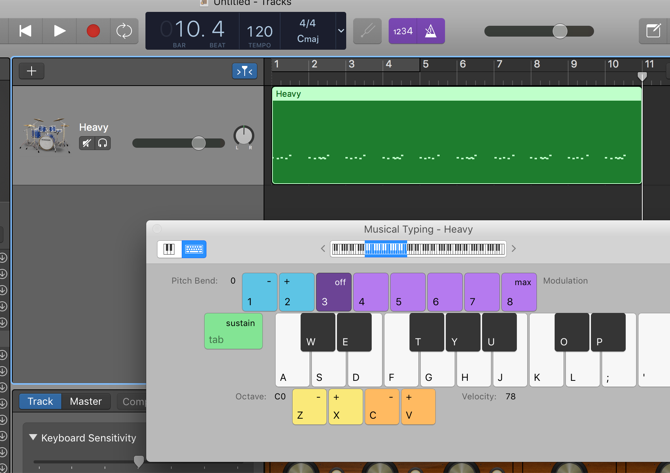 Drum track in GarageBand