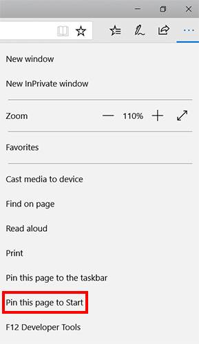 How to Pin Websites to Start Menu in Windows 10