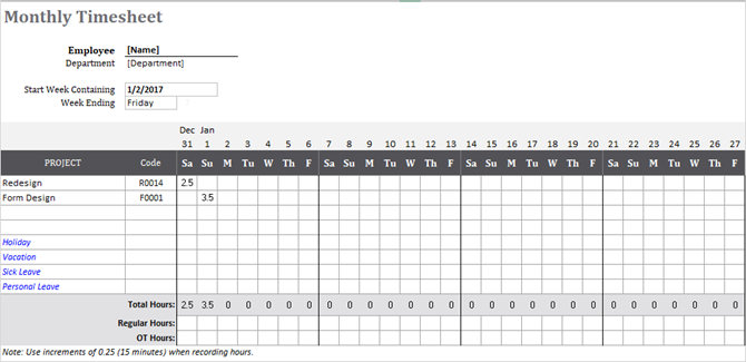 31 Day Timesheet The 13 Best Timesheet Templates to Track Your Hours