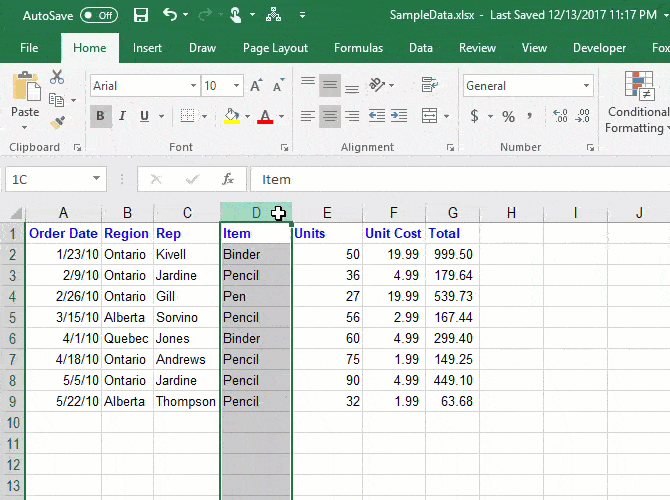 How to Manage Columns in Excel