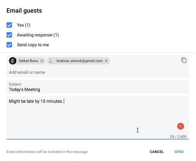 Use Google Calendar to Tell Everyone You'll Be Late for a Meeting