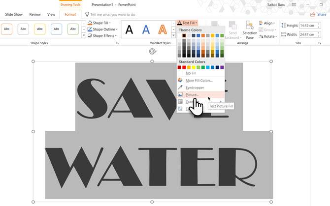 How to Fill Text Color With an Image in Microsoft PowerPoint